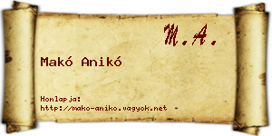 Makó Anikó névjegykártya