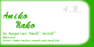 aniko mako business card